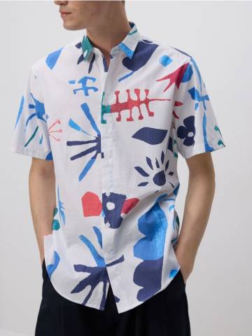 Reserved - Сорочка з візерунком regular fit - різнобарвний - 035EH-MLC Reserved - Сорочка з візерунком regular fit - різнобарвний - 035EH-MLC