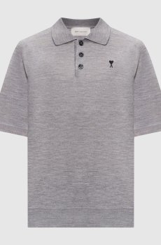 Серое поло из шерсти