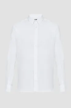 Мужская белая льняная рубашка Белый 45 Karl Lagerfeld 542667.605000;10