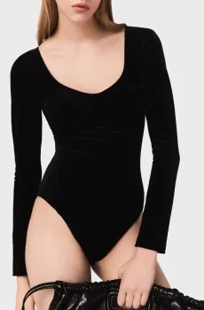 Женское черное бархатное боди Черный XS MAJE MFPBD00037_Black