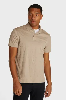Мужское бежевое поло в полоску JACQUARD STRIPE REG POLO Бежевый XL Tommy Hilfiger MW0MW37528