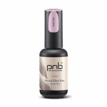 Файбер база для гель-лака PNB Revital Fiber Base Hema Free Milk Pink, 8 мл Файбер база для гель-лака PNB Revital Fiber Base Hema Free Milk Pink, 8 мл