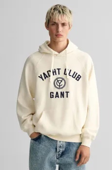Мужское белое худи YACHT HOODIE RAGLAN Белый XXL Gant 2007045