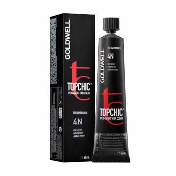Стойкая профессиональная краска для волос Goldwell Topchic Permanent Hair Color 4N Mid Brown, 60 мл Стойкая профессиональная краска для волос Goldwell Topchic Permanent Hair Color 4N Mid Brown, 60 мл