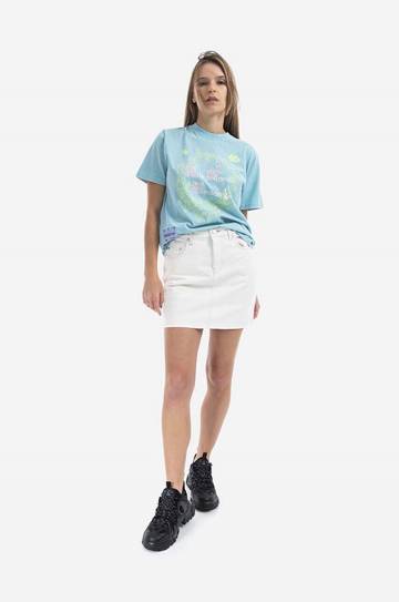 Хлопковая футболка MCQ 624665RSJ634209-BLUE Хлопковая футболка MCQ 624665RSJ634209-BLUE