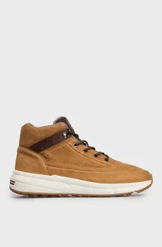 Мужские коричневые нубуковые хайтопы HILFIGER WARM NUBUCK HYBRID B Коричневый 43 Tommy Hilfiger FM0FM05189