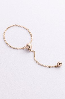 Кольцо "Шарик на цепочке" в желтом золоте к08111