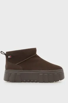 Женские темно-коричневые замшевые угги PLATFORM Коричневый 39 Tommy Jeans EN0EN03158
