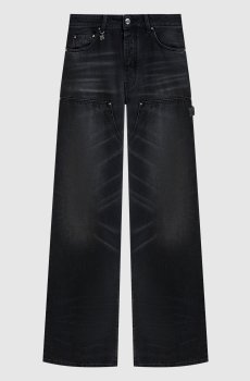 Черные джинсы с эффектом потертости