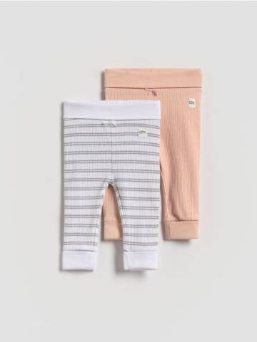 Reserved - Легінси з додаванням бавовни, 2 пари - пильно-рожевий - 913GK-39X