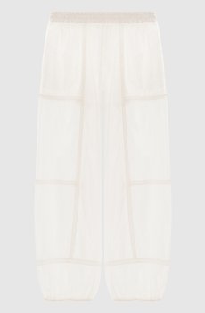 Белые джоггеры с кружевом