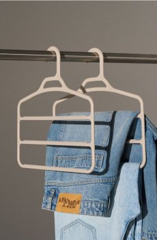 Багаторівнева вішалка для штанів 2 pack - бежевий