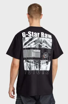 Мужская черная футболка Barcode Черный XL G-Star RAW D25976,C784
