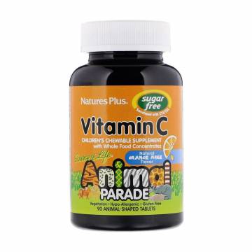 Витамин C для детей NaturesPlus Animal Parade без сахара, со вкусом апельсина, 90 жевательных таблеток Витамин C для детей NaturesPlus Animal Parade без сахара, со вкусом апельсина, 90 жевательных таблеток