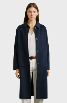 Женское темно-синее шерстяное пальто SABRINA Синий S Pepe Jeans PL4024354