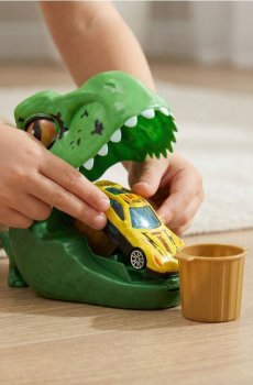 Іграшка – Пускова установка з машинкою у формі динозавра - зелений