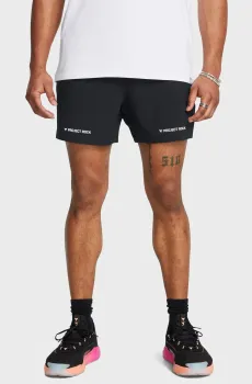 Мужские черные шорты Pjt Rock Ultimate 5 Training Short Черный S Under Armour 1384217-001
