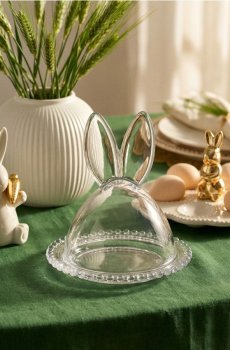 Великодній контейнер для їжі з кришкою у формі зайця - clear
