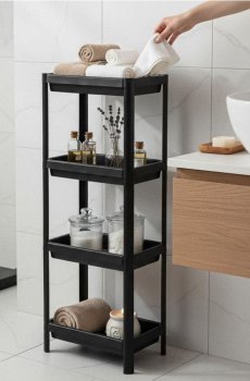 Металева настінна полиця - чорний