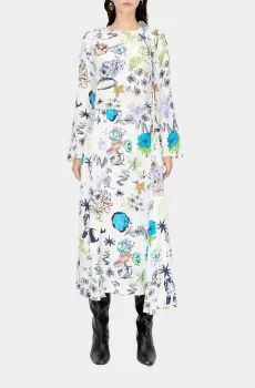 Женское белое платье с узором Белый XS Bimba Y Lola 232BR9031.10222