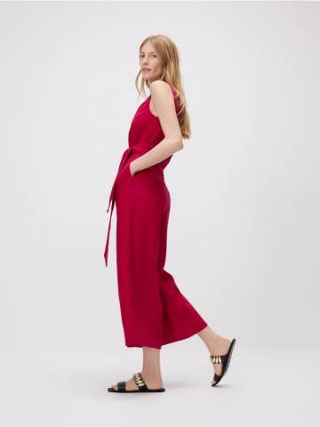 Reserved - Комбінезон з віскози та льону - фуксія - 1030P-43X