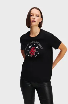Женская черная футболка LNY Черный S Karl Lagerfeld A1W17090