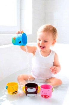 Набір відерець для гри у воді, 4 шт. - різнобарвний