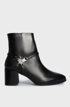 Женские черные кожаные ботильоны ANKLE BOOT 55 W/HW LTH Черный 37 Calvin Klein HW0HW02095