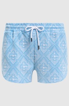 Голубые шорты в узоре