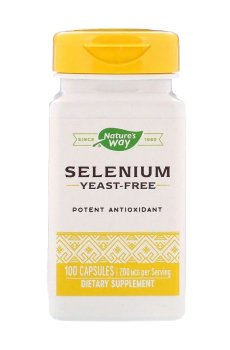 Селен Natures Way Selenium Yeast Free 200 мкг, 100 капсул
