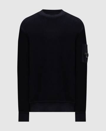 Синий свитшот с патчем логотипа