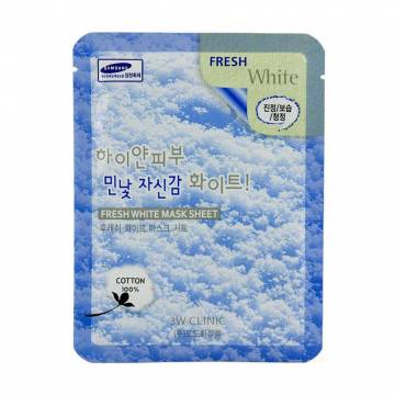 Тканевая маска для лица 3W Clinic Fresh White Mask Sheet с ниацинамидом, 1 шт Тканевая маска для лица 3W Clinic Fresh White Mask Sheet с ниацинамидом, 1 шт