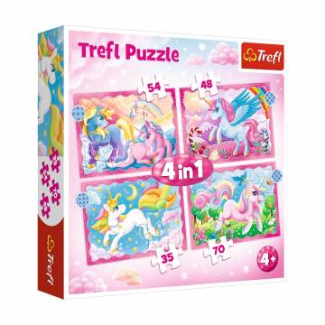 Пазлы 4 в 1 Trefl Unicorns and Magic, 28.5*20.5 см, от 4 лет, 207 элементов (34389) Пазлы 4 в 1 Trefl Unicorns and Magic, 28.5*20.5 см, от 4 лет, 207 элементов (34389)
