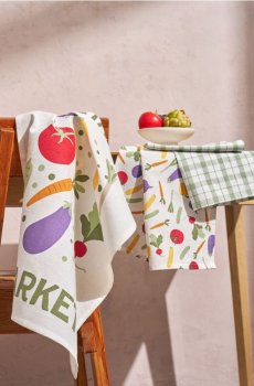 Бавовняні кухонні рушники 3 pack - різнобарвний