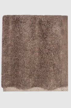 Коричневое махровое полотенце для лица ASH RIBBED