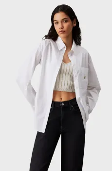 Женская белая рубашка WOVEN LABEL RELAXED Белый S Calvin Klein Jeans J20J224436