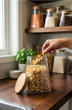 Банка для їжі з кришкою - бежевий