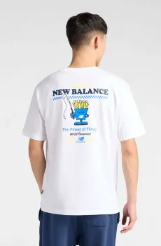 Мужская белая футболка Fish and Chips Белый XL New Balance MT61I5BMWT