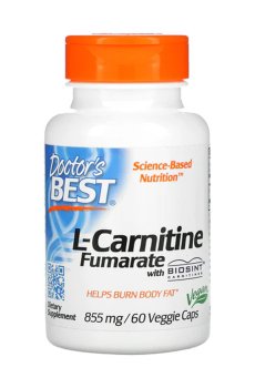 L-Карнитин Фумарат Doctors Best L-Carnitine Fumarate 855 мг, 60 веганских капсул