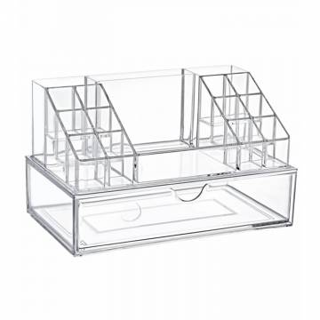 Органайзер для косметики Boxup прозрачный, с ящиком, 22.5*12.5*13.8 см (FT-005)