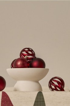 Набір з 10 ялинкових куль - буряковий