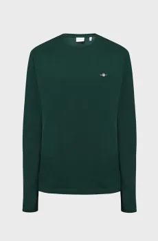 Мужской зеленый лонгслив Зеленый L Gant 2004049