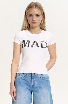 Cropp - Футболка з написом - білий