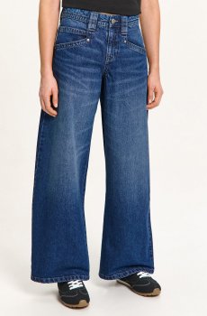 Cropp - Джинси з ефектом виварювання - темно-синій