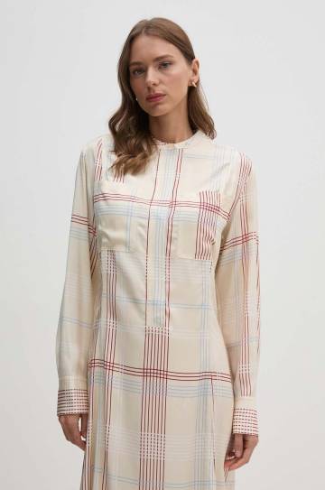Платье Tommy Hilfiger цвет бежевый maxi расклешённое WW0WW42430 Платье Tommy Hilfiger цвет бежевый maxi расклешённое WW0WW42430