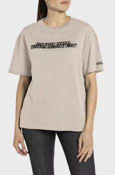 Женская бежевая футболка Бежевый XS Replay W3089B.000.20994