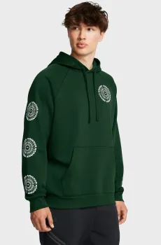 Мужское зеленое худи UA Rival Fleece HBR Logo HD Зеленый M Under Armour 1386593-301