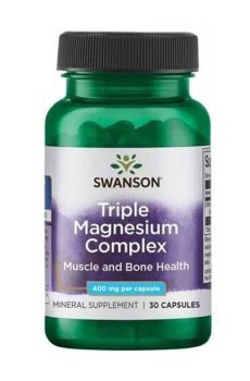 Тройной комплекс магния Swanson Triple Magnesium Complex 400 мг, 30 капсул