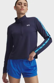 Женский темно-синий лонгслив UA Tech WM Tape Half Zip Синий M Under Armour 6005100-403