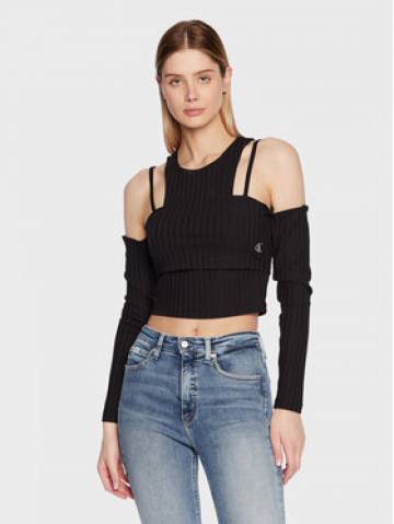 Calvin Klein Jeans Блузка J20J220775 Чорний Slim Fit Calvin Klein Jeans Блузка J20J220775 Чорний Slim Fit